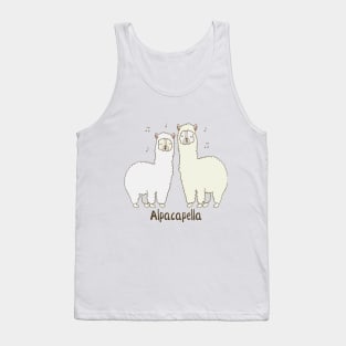 Alpacapella Singing Alpacas Funny Animal Pun Design Tank Top